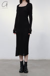 Marc Le Bihan Shoulder Fastest Long -sleeved Dress 2865 Black